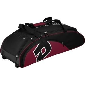 Demarini Red Vendetta Wheel Bag (RedBrand Wilson/DemariniExtra large main equipment compartmentVented shoe pocketInsulated water bottle pocket and side pocket for accessoriesSeparate bat compartment holds up to 6 batsTote style adjustable padded shoulder