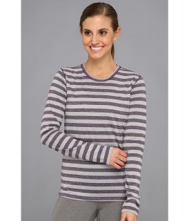 New Balance Novelty Striped L/S Top Womens T Shirt (Purple)