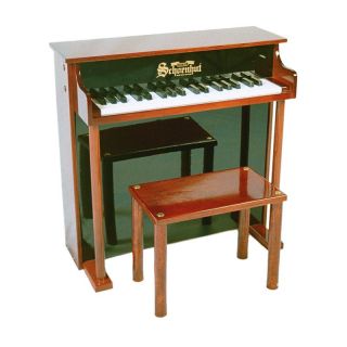 Schoenhut 37 Key Mahogany Traditional Deluxe Spinet Piano Brown   6637MB