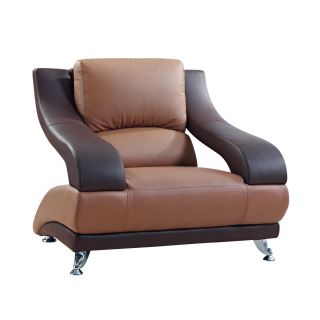 Two tone Brown Bonded Leather Chair