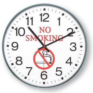Infinity/Itc Message Clock   12 Diameter   No Smoking   Black