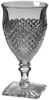 Westmoreland English Hobnail Clear (Square Base) Water Goblet   Stem #555, Clear