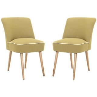 Otis Sweet Pea Green Dining Chair (set Of 2) (Sweet pea green Includes Two (2) chairsMaterials Birchwood and polyester/ viscose fabricFinish Natural oak finishSeat dimensions 20.5 inches width and 17.7 inches depthSeat height 20.1 inchesDimensions 3