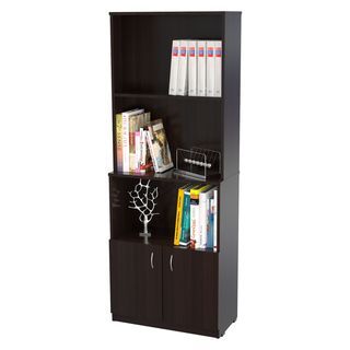 Espresso Bookcase And Cabinet