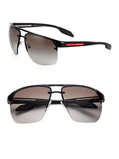 Prada Metal and Acetate Pilot Sunglasses   Grey