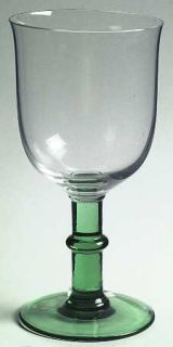 Dansk Fredericia Green Water Goblet   Clear Bowl, Green Stem