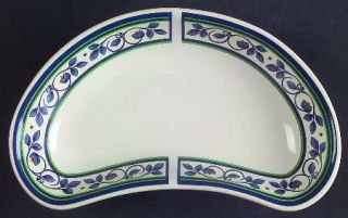 Pfaltzgraff Orleans Crescent Salad Plate, Fine China Dinnerware   Blue Buds/Vine