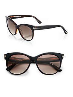 Tom Ford Eyewear Saskia Oversized Sunglasses   Brown Black