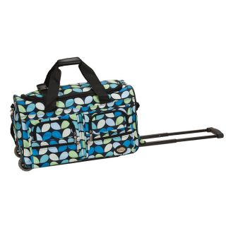 Rockland Deluxe 22 in Leaf Pattern Carry On Rolling Upright Duffel Bag