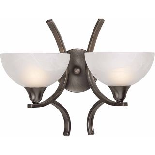 Luxor 2 light Antiqued Brushed Steel Wall Sconce