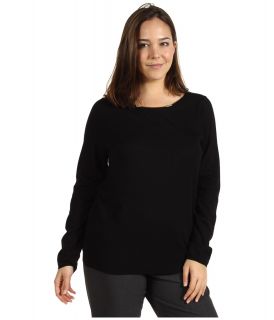 Calvin Klein Plus Size L/S Sweater w/ Hardware Womens Sweater (Black)