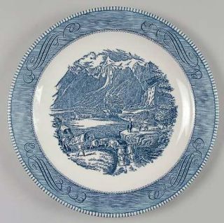 Royal (USA) Currier & Ives Blue 11 Round Platter/Chop Plate, Fine China Dinnerw