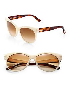 Tom Ford Eyewear Saskia Oversized Sunglasses   Ivory Havana Brown