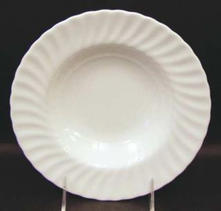 Royal Doulton Cascade Rim Soup Bowl, Fine China Dinnerware   All White,Swirl Rim