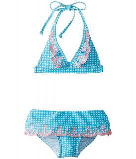 Seafolly Kids By The Shore 70s Halter Skirtini Girls Swimwear Sets (Blue)