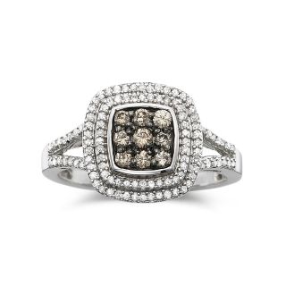 1/2 CT. T.W. White & Color Enhanced Champagne Diamond Statement Ring, Womens