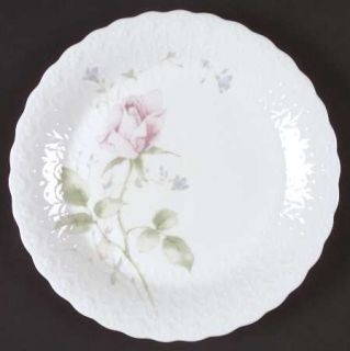 Mikasa April Rose Salad Plate, Fine China Dinnerware   Bone,Embossed,Pink Rose,B
