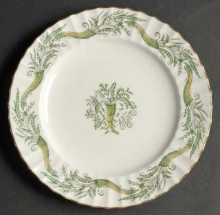 Royal Worcester Collingwood Luncheon Plate, Fine China Dinnerware   Green Leaves