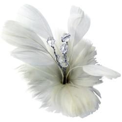 Laliberi Quick Clip Flowers 1/pkg white Feather Bloom