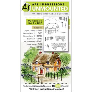 Art Impressions Watercolor Cling Rubber Stamp series 6 Set 1