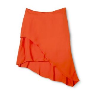 AMBAR Womens Asymmetrical Skirt   Orange Zing 2