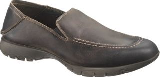 Mens Hush Puppies Base5   Charcoal Leather Moc Toe Shoes