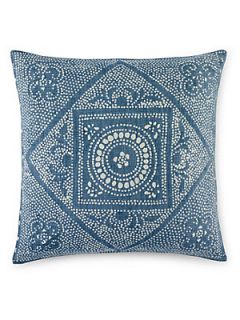 Ralph Lauren Geometric Dot Decorative Throw Pillow   Blue Cream