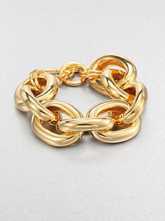 Kenneth Jay Lane Polished Link Bracelet   Gold