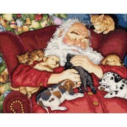 Gold Collection Santas Nap Counted Cross Stitch Kit