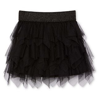 DREAMPOP by Cynthia Rowley Tiered Mesh Skirt   Girls 6 16, Black, Girls