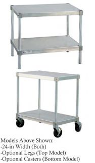 New Age Stationary Equipment Stand w/ 400 lb Capacity & 2 Shelves, 36x24x15 in, Aluminum