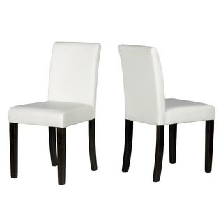 Cortesi Home Lexa Dining Chair In White Leather like Vinyl (set Of 2)