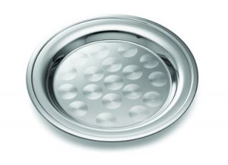 Tablecraft Round Serving Tray, Rolled Edge, 10 in Dia, Stainless Steel