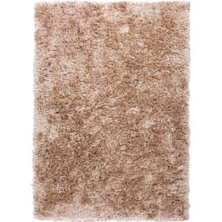 Handwoven Shags Solid Pattern Brown Area Rug (9 X 12)