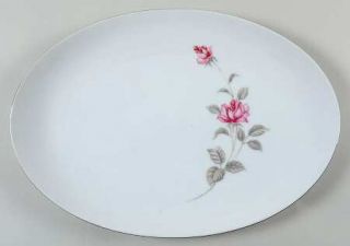 Lennold Enchanted Rose 14 Oval Serving Platter, Fine China Dinnerware   Pink Ro