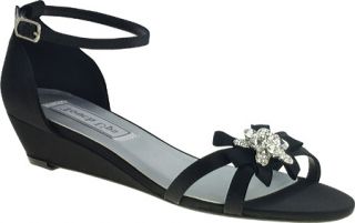 Womens Touch Ups Tillie 2   Black Satin Ornamented Shoes