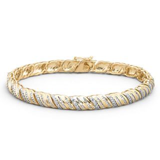 14K/Silver 1/4 CT. T.W. Diamond Bracelet, Yellow, Womens