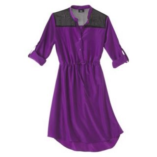 Mossimo Womens 3/4 Sleeve Shirt Dress   Fresh Iris S
