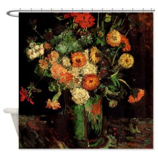  Vase with Zinnias and Geraniums Shower Curtain  Use code FREECART at Checkout