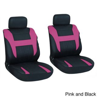 Oxgord 4 piece Two toned Cloth Seat Cover Set For Two Automotive Front Chairs
