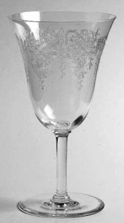 Fry King Water Goblet   Clear, Etched Bowl, Plain Stem