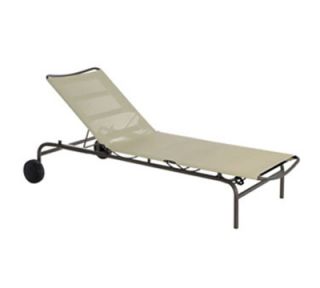 EmuAmericas Chaise Lounge w/ Adjustable Stackable Fabric Seat & Back, Bronze