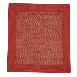 Donegal Square Indoor/ Outdoor Braided Red Rug (6 Square)
