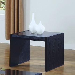Black Oak/ Tempered Glass End Table