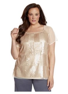 Lane Bryant Plus Size Lane Collection sequin front tee     Womens Size 14/16,