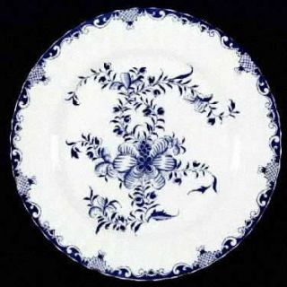 Royal Worcester Mansfield Blue Dinner Plate, Fine China Dinnerware   Blue Flower
