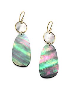 IPPOLITA Black Shell, Mother of Pearl & 18K Yellow Gold Drop Earrings   Gold