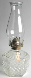 Anchor Hocking Wexford Oil Lamp & Shade   Clear, Ruby Or Amber, Criss Cross