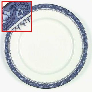 John Aynsley Blue Mist Dinner Plate, Fine China Dinnerware   Light Blue Flowers,