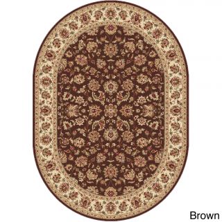 Rhythm 105370 Oval Traditional Area Rug (6 7 X 9 6) (Varies based on option selectedSecondary Colors Beige, brown, green, blueShape OvalTip We recommend the use of a non skid pad to keep the rug in place on smooth surfaces.All rug sizes are approximate